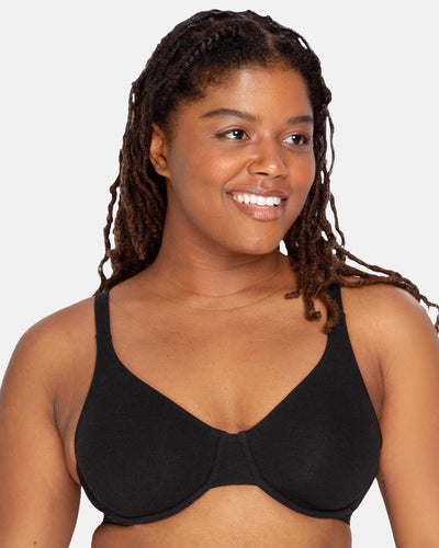 Fruit of the Loom Women's Unlined Underwire Bra - Cotton & Spandex Blend for Natural Shape and Flexibility, Blk/ White 86ck/ Grey Heather, 38DD