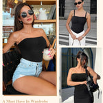 Irisnaya Strapless Shapewear Bodysuit for Women - Tummy Control body suit Tube Top seamless thong bodysuit