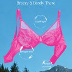 Popilush Minimizer Bra for Women 38DDD Full Bust & Back Smoothing, Full Coverage Everyday Underwire Lace Bra - Eggplant Color