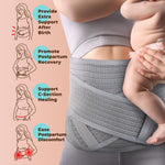 MOOIMOM Coolweave Postpartum Belly Band for C-Section Recovery Belt, Breathable Maternity Abdominal Binder with Ergonomic Back Support, Adjustable Belly Wrap for Post Surgery Waist & Core Support