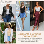 JOYSHAPER Shapewear Camisole for Women Tummy Control Shapewear Tank Top with Built In Bra V Neck Cami Shaper Compression Camisole Tops Black M