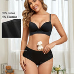 FINETOO Cotton Underwear for Women High Waisted Ribbed Full Coverage Briefs Soft Breathable Moisture Wicking Panties 6 Pack