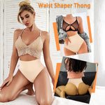 Werena Tummy Control Thong Shapewear for Women Seamless Shaping Novelty Thong Panties Body Shaper Underwear(02# Beige-no boning,Medium)