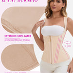 GainKee Waist Trainer for Women Tummy Control, Workout Hourglass Vest Waist Cincher Girdle with Adjustable Shoulder Strap Apricot