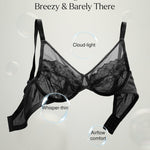 Popilush Bras for Women Minimizer Underwire Supportive Full Coverage Lace Push Up Bra Size 32D Black