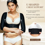 BRABIC Upper Arm Shaper Post Surgical Slimmer Compression Sleeves Posture Corrector Tops Shapewear for Women (Black, L)