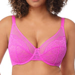 HSIA Minimizer Bras for Women Enchante Full Coverage Underwire Bras Plus Size Lifting Floral Lace Bra for Heavy Breast Hot Pink