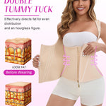 GainKee Waist Trainer for Women Tummy Control, Workout Hourglass Vest Waist Cincher Girdle with Adjustable Shoulder Strap Apricot