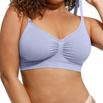 Bras for Women Seamless Comfort No Underwire Stretch Adjustable Bralettes Everyday Bra Blue Small
