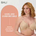 Bali Women's Comfort Revolution Front-Close Shaping Underwire Bra, Nude,38C