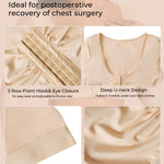 EUYZOU Arm Compression Sleeves for Women Post Surgery Front Closure Bra Slimming Arm Lipo Shapewear Top - Nude XXL