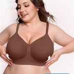 OEAK Bralettes for Women with Support Comfortable Wireless Bras Seamless Bralette No Underwire Bra Cute Everyday Tshirt Bras XL Chocolate