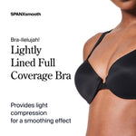 SPANXsmooth Bra-Llelujah Lightly Lined Full Coverage - T-Shirt Bra - Front Closure - Smart Stretch Straps - Very Black - 36C