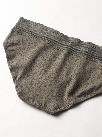 Warner's womens Blissful Benefits No Muffin Cotton Stretch Lace Multipack Hipster Panties, Stone Crystal Web/Platinum/Black, Medium US