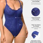 SHAPELLX Lace Bodysuit for Women Tummy Control Shapewear Body Suits One Piece Body Shaper Thongs M