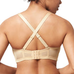 HSIA Strapless Bras for Women Large Bust Non Slip Full Coverage Underwire Supportive Multiway Strapless Bra Plus Size Light Beige
