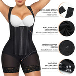 SHAPERX Fajas Colombianas Shapewear for Women Tummy Control Body Shaper Postpartum Hip Enhancer with Zipper and Hooks,SZ7307-Black-M