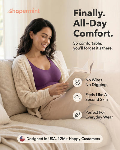 SHAPERMINT Wireless Bras for Women No Underwire – Small to Plus Size Bralettes with Support and Natural Lift