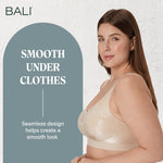 Bali Women's Wireless Bra, Comfort Revolution Full-Coverage Wirefree Bra for Women, Moisture-Wicking