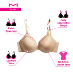 Maidenform Womens Comfort Devotion Underwire Bra, Full Coverage Convertible T-shirt Bras, White, 36B US