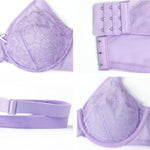 HSIA Minimizer Bras for Women Enchante Full Coverage Underwire Bras Plus Size Lifting Floral Lace Bra for Heavy Breast Purple