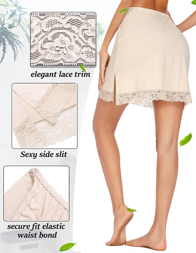 Avidlove Half Slips for Women Underskirt Short Mini Skirt with Floral Lace Trim