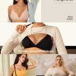 OEAK Womens Comfortable Triangle Bras No Underwire Sexy Plunge Unlined Bralette Pull On Bra Seamless Everyday Tshirt Bras Beige,M