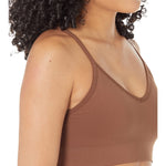 SPANX SPANXsmooth EcoCare Seamless Shaping Longline Bralette - Comfortable Everyday Bralette - Women's Bra with No Underwire - Chestnut Brown - Medium