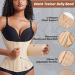 GainKee Women Waist Trainer Trimmer Cincher Corset Tummy Control Body Shaper Workout Sweat Band Slimmer Belly Belt Girdle Apricot S