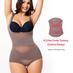 Nebility Shapewear for Women Tummy Control Bodysuit Faja Body Shaper Waist Trainer Snatched Corset Body Suit (Purple Brown, Large)