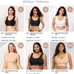 BRABIC Front Closure Post Surgery Compression Bras for Women Mastectomy Full Coverage Wireless Bra with Back Smoothing Comfort Black, Medium