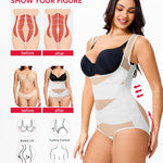 Nebility Shapewear for Women Tummy Control Bodysuit Faja Body Shaper Waist Trainer Snatched Corset Body Suit (XX-Large,White)