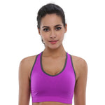 BAOMOSI Women's Seamless Racerback Sports Bra High Impact Support Yoga Gym Workout Fitness Black Blue Grey Purple Rose Red XL