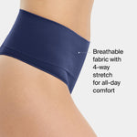SPANX SPANXshape Everyday Shaping Thong - Core Control Shapewear Underwear - Invisible Under Clothes - Seamless Design - Dark Sapphire - Medium