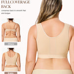 BRABIC Post Surgery Front Closure Bras for Women No Underwire Compression Bra Surgical Mastectomy Everyday Bra （Beige, Medium