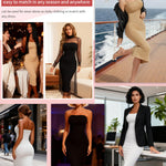 SLIMBELLE Strapless Shapewear for Women Under Dresses Tummy Control Slip Dress Seamless Full Body Shaper Black XL