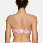 Vertvie Womens Strapless Bra Jelly Push Up Seamless Bandeau Bra Wireless Non Slip Silicone Tube Top Bras Padded Bralette(Leopard Pink,Small)