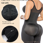 YIANNA Fajas Colombianas Moldeadoras Postpartum Shapewear Tummy Control for Women Full Body Shaper Butt Lifter Compression Garment with Zipper Crotch, YA7283-Black-2XL