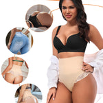 Werena Tummy Control Thong Shapewear for Women High Waisted Body Shaper Panties Shaping Thong Girdle Underwear(03# Mid Rise Lace Beige(smoothing),3X-Large)
