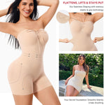 Nebility Strapless Shapewear for Women Tummy Control Shapewear Bodysuits Full Body Shaper with Adjustable Bow & Halter Neck(Beige,Small)
