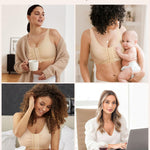 BRABIC Front Closure Post Surgery Minimizer Bras for Women Full Coverage Surgical Wireless Everyday Bras (Beige,Small)