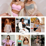 Vertvie Strapless Bra Wireless Non-Slip Push Up Bandeau Bras for Women Full Support Tube Tops Padded Bralette S-Large Breasts(Light Pink,Large)