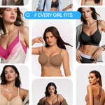 OEAK Bralettes for Women with Support Comfortable Wireless Bras Seamless Bralette No Underwire Bra Cute Everyday Tshirt Bras Sienna XL