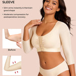 EUYZOU Arm Compression Sleeves for Women Post Surgery Front Closure Bra Slimming Arm Lipo Shapewear Top - Nude XXL