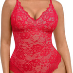 FeelinGirl Lace Shapewear Bodysuit Tummy Control V-Neck Sleeveless Tank Top
