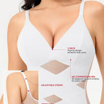 Nebility Compression Tanks for Women Shapewear Tank Tops Tummy Control Body Shaper V Neck Mesh Camisole (White, 3X-Large)