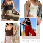 Lover-Beauty Bodysuit for Women 3 Piece, Seamless Shapewear Bodysuit with Strap, Body Shaper【Black、White、Brown】