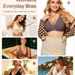 Gailife Deep V Jelly Bras for Women No Underwire Wireless Seamless Push Up Bra Comfort Support Plunge Bralette Full Coverage -BK/ND,3XL