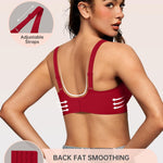 OEAK Womens Deep V Bras Wireless Comfortable Bra Supportive No Underwire Bras Tshirt Push Up Bralettes Plunge Seamless Bra Red XXL