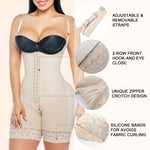 YIANNA Fajas Colombianas Shapewear for Women Tummy Control Post Surgery Compression Garment with Zipper Crotch,YA7260-Beige-L